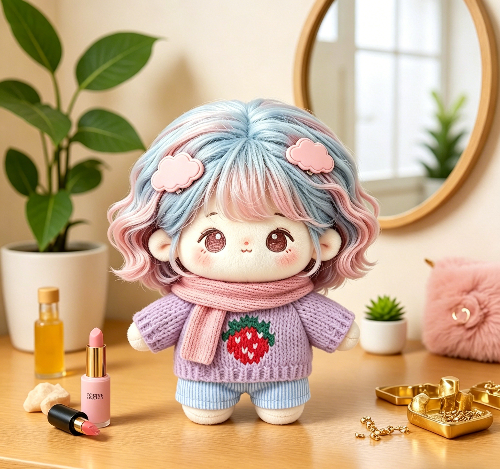 Solid Color Waffle Knit Shorts for 10cm Cotton Dolls